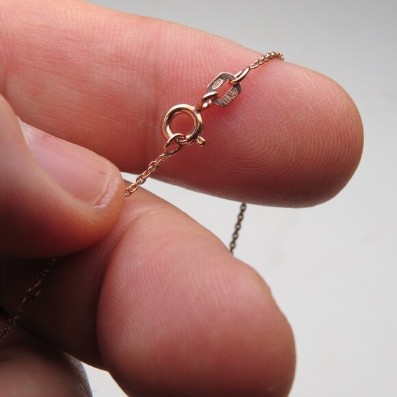 14k Rose Gold *925 Sterling Silver Chain Necklace - Picture 3 of 3
